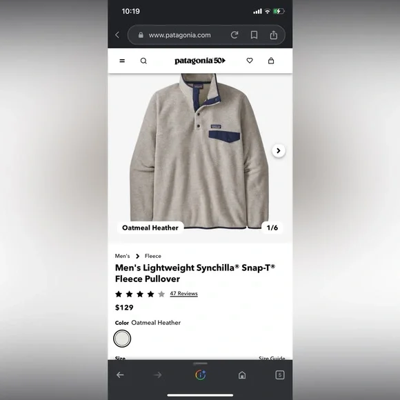 NWT Patagonia Synchilla Pullover - Picture 6 of 6